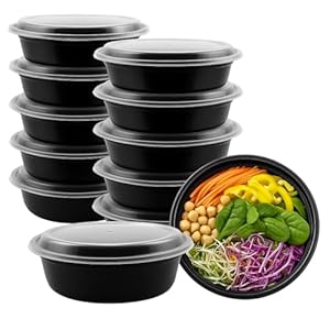 Ruthy’s Outlet Meal Prep Containers with Lids, Food container bowl – BPA-Free, Stackable, Freezer & Dishwasher Safe, Reusable Food Storage for Lunch, Portion Control & Meal Prep (15 Pack, 32 oz)