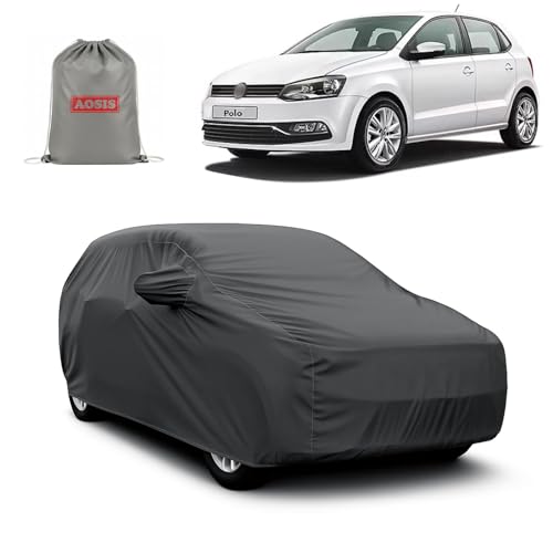 Image of AOSIS 'Waterproof' Car Cover Compatible with Volkswagen Polo /Polo Gt /Exquisite /Cross 300 GSM Uly Coated Thick Fabric 4X4, Adjustable Belt Buckle, Elastic Grip