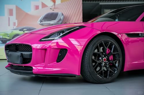 Image of LZLRUN High Gloss Vinyl Realistic Paint Wrap Roll Car Sticker Film Decal Bubble Free Come with Installation Tool Set (Rose Red, 1ft x 5ft)