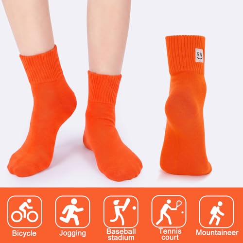 Image of Eurzom 10 Pairs Socks Womens Crew Elastic Ankle Length Cotton Socks Aesthetic Cute Lightweight Low Cut Gifts for Women