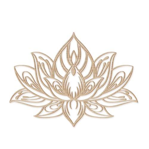 THE REPLICANT Décoration Murale Lotus en Bois Naturel - Dimension: L.70 x l.0,4 x H.52 cm