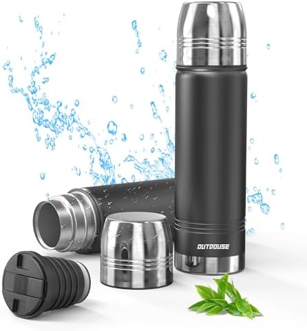 Arendo Thermosflasche 1l Edelstahl - To Go Trinkflasche Für Heiß & Kalt 100% Auslaufsicher