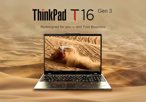 Image of Lenovo ThinkPad T16 Gen 3 Business AI PC Laptop (16 inch FHD+ Touchscreen, Intel 12-Core Ultra 7 155U (>i7-1355U), 32GB DDR5 RAM, 1TB SSD), 2x Thunderbolt 4, Backlit, Fingerprint, 5MP Webcam, Win 11 Pro