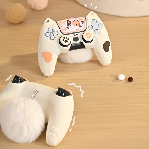 Image of GeekShare PS5 Controller Skin Set Soft Silicone Protective Cover Case for PS5 Wireless Controller with 2 Thumb Grip Caps and 2 Stickers