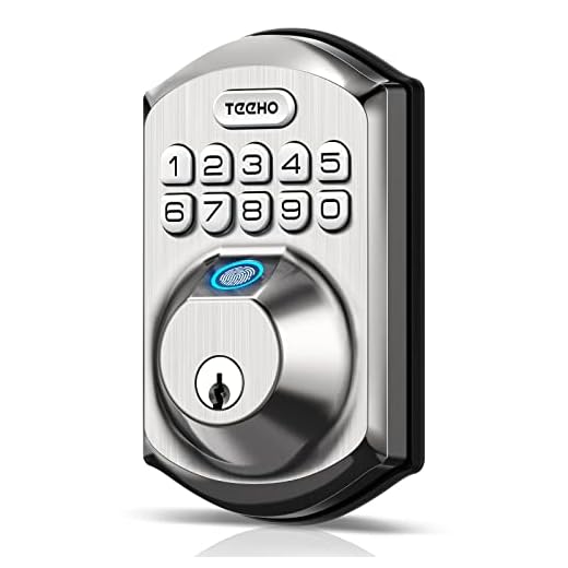TEEHO TE002 Fingerprint Keyless Entry Door Lock - Electronic Smart Deadbolt Lock with Keypad for Front Door - Easy Installation - Satin Nickel