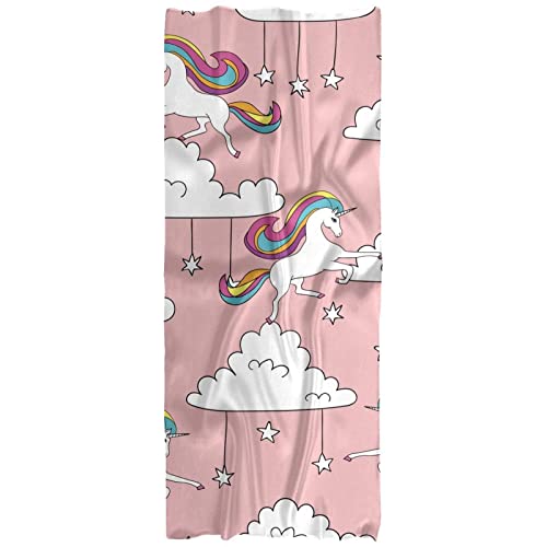 Écharpe pour enfants motif licorne blanche idée cadeau rose et multicolore pour fille