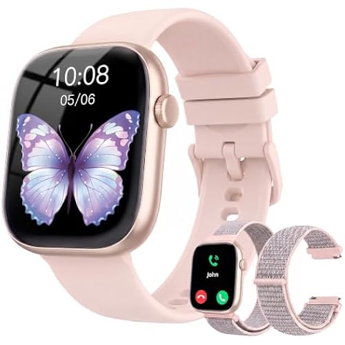 Smart Watch for Women, Bluetooth Answer/Make Calls, 1.83"HD Screen, 2 Bands | IP67 Waterproof Fitness Tracker, Heart Rate/Sleep Monitor, DIY Dial, Multi-Sport Modes Pedometer, Smartwatch for iOS/Android