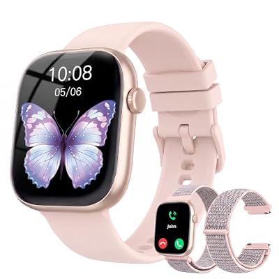 Smart Watch for Women, Bluetooth Answer/Make Calls, 1.83"HD Screen, 2 Bands