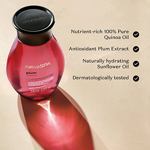 Nativa SPA by O Boticario Plum Body Oil | Enriched with Purified Quinoa Drops to Boost Hydration, 8.4 oz. (240 ml)