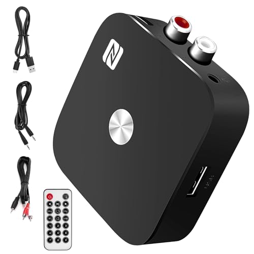 Yeecka Ricevitore Bluetooth AUX 5.3,Adattatore Audio Bluetooth HiFi con Jack,3.5mm RCA jack per sistema stereo in streaming di musica domestica