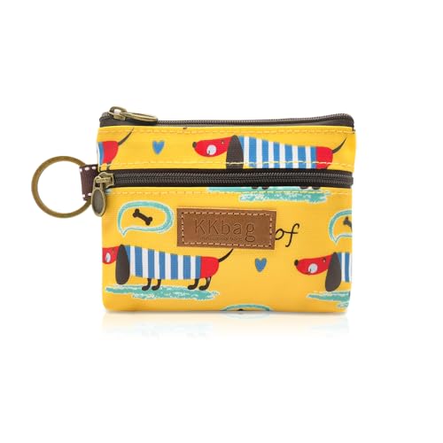 Image of Coin Bag, Waterproof Coin Wallet Small Coin Purse with Zipper and Keyring, Cute Coin Pouch for Women and Girls, Change Purse Mini Storage Bag for Coin, Cards, Lipsticks, Keys (yellow)