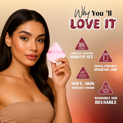 Image of Fashion Colour Just Dab!! 12PCS Makeup Sponge Set | Beauty Blender, Powder Puff & Cushion Puff | Foundation, Concealer & Powder Applicators | Soft, Flexible & Reusable | All Skin Types (04)