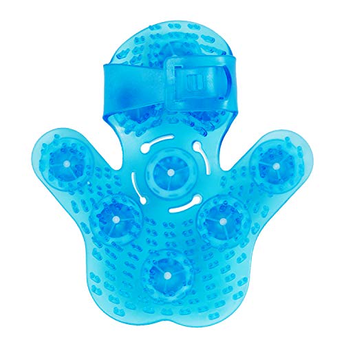 Outton Glove Massager Palm Shaped Hand Massage Manual 9 360-Degree-Roller Mental Roller Ball Blue #TOP6