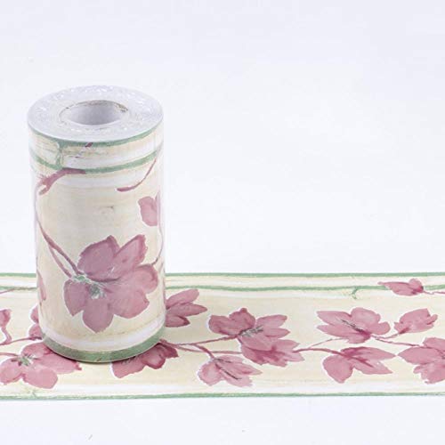 Friso Para Pared Cenefas Adhesivas BañO Cocina de Papel Para Paredes 3d Infantiles Decorativas Pintado Cocina Vinilo Autoadhesivo Impermeable Pequeña flor rosa 10 X 1000CM