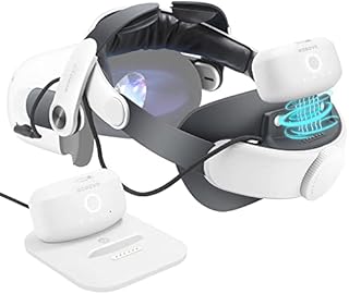 BOBOVR M2 Plus Head Strap Twin Battery Combo Compatible with Quest 2,VR Power Bank Charger Station/Dock with B2 Battey Pack,Recirculating Power Supply System