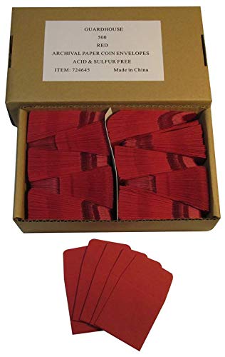 Guardhouse 2 x 2 envelopes de moedas de papel pacote com 500 (vermelho)