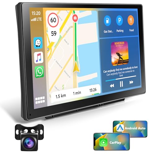 Écran CarPlay sans fil Android Auto 9" tactile universel Bluetooth et caméra