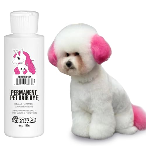 OPAWZ Permanent Dog Hair Dye, Pet Hair Dye Safely Used by Grooming Salons for a Decade, Pet Safe Dye Lasts Over 20 Washes, Bright Color for Dogs and Horses (Adrian Pink)
