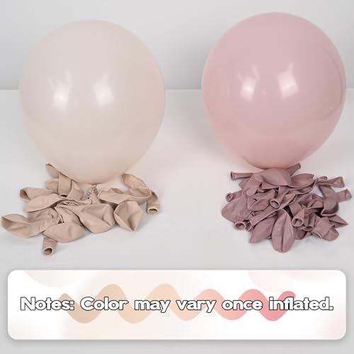 Image of Sage Green Pink Balloons, 60 Pcs 12 Inch Retro Dusty Pink Olive Green Balloons, Blush Sand White Balloon for Baby in Bloom Girl Floral Baby Shower Boho Wedding Bride Shower Birthday Party Decorations