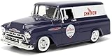Diecast Model Car Compatible with Jada Toys 1:24 Scale Die-Cast 1957 Chevy Suburban with Chevron Gas Pump Just Trucks 35044