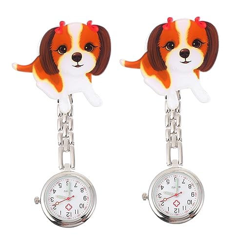 JEWEDECO 2piezas Relojes De Pecho De Perrito Cartoon Prácticos para Estudiantes y Médicos JEWEDECO 2piezas Relojes De Pecho De Perrito Cartoon Prácticos para Estudiantes y Médicos