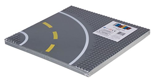 Strictly Briks Classic Baseplates 10” X 10” Building Brick Base Plate Toy Kit | 100% Compatible With All Major Brands | Building Bases For City Roads, Towns, Garages And More | 4 Curved Road #TOP5