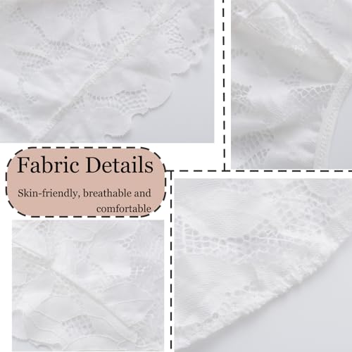 NewBull Sexy Lingerie for Women Sets Lace Mesh Suspenders Babydoll Underwear Transparent Tulle Bra with Bow + High Waist Crotchless Knickers Pyjamas Outfits for Ladies