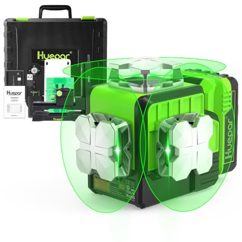 Huepar livella laser autolivellante 3 * 360° professionale con Bluetooth, Modalità Impulso - 60m...