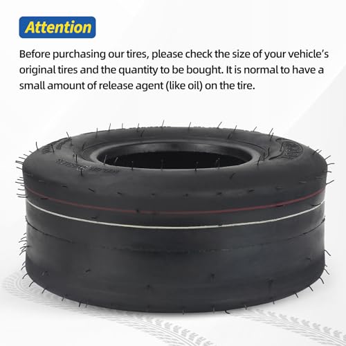 GICOOL (1 Pack) 11x4.00-5 Tubeless Zero Turn Mower Tire, Riding Lawnmower Smooth Tread, 4 Ply by GICOOL - Used condition - Image 5