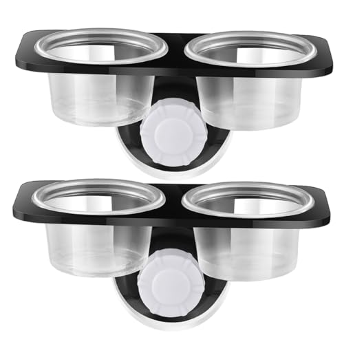 UTHCLO 2個 爬虫類用吸盤付き給餌皿 プラスチック製 安定吸着で壁面設置可能 水飲み 餌皿として 爬虫類ケージ対応 簡単清掃 省スペース設計