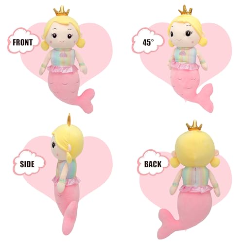 Image of Mermaid Stuffed Animal Plush Pillow Toy 39.in Mermaid Doll Stuffy Plushie Life Size Giant Mermaid Body Pillows Doll for Girls Kids