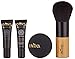 Inika Beauty On The Go Kit, Holiday Gift Sets, Pure Primer (4ml), Certified Organic Liquid Foundation (4ml), Loose Mineral Powder Foundation (3g), Bamboo Kabuki Brush, Vegan (Medium/Dark)
