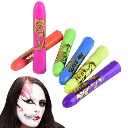 Pintura Facial Neón - Colores Pintura Corporal Neón - Barras De Lavables Y Seguras Para Fiesta Halloween Mascarada Adultos Exterior Cumpleaños Maquillaje Club Niños