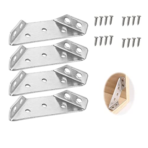 Conector de esquina universal for muebles, soportes de ángulo trapezoidal, conector de esquina de junta de sujetador de muebles, soportes de ángulo trapeziforme de acero inoxidable for fijaciones y es Cover