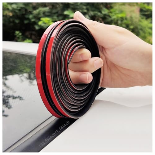 Image of Cuttable T-Car Sunroof Cover Seal Rubber Trim,Dust Proof&Weather Stripping for Windshield,Tailgate Adhesive Rubber Seal Strip (30mmx16Ft)