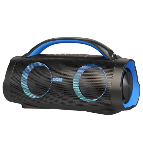 Image of DOSS Extreme Boom Pro 100W Portable Speaker, 2+2 Channel, Deep Bass, IPX6 Waterproof, Bluetooth 5.3, 20H Playtime, Power Bank, Dynamic Lights, Outdoor Speaker for Camping, Beach, Poolside - Blue