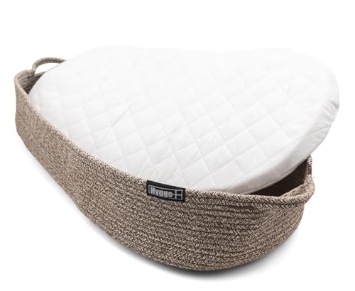 Image of Hygge + Cotton & Felt Basket, Ultra Durable and Sustinable Material, Easy to Clean and Store, Great for Baby Changing Station, Dog & Cat Bed Too! (Taupe)