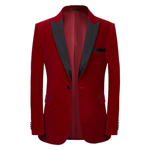 Men's Peaked Lapel 1 Button Dinner Jacket Wedding Blazer Prom Tuxedo Jackets for Wedding Prom Party Dinner