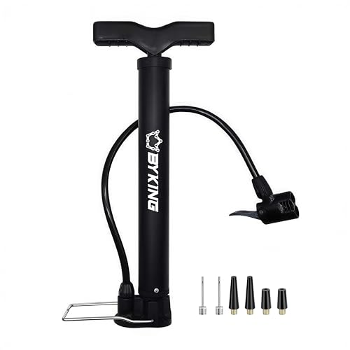 BYKING Universal Mini Bike Pump Portable Air Pump for Ballons Tyres Ball and Toys Inflatables Cycling Floor Pump with Presta. Schrader and Dunlop valve Bicycle Foot pump