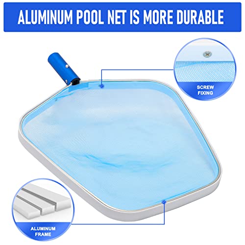 image for Polog Swimming Pool Skimmer Net, Leaf Skimmer with Durable Aluminum Fr