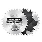 Freud 10" Super Dado Set with Tico Hi-Density Carbide for Flat Bottom Grooves - Includes 2 Blades, 6 Chippers, Shim Set & Carrying Case - SD510