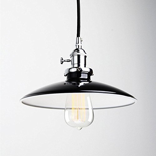 Suspension industrielle noire Ø 25.5 cm pour ampoule E27 - 3