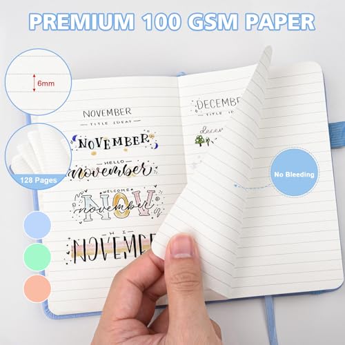 Petit bloc-notes avec porte-stylo OMEYA A6 couverture cuir 384p - 3