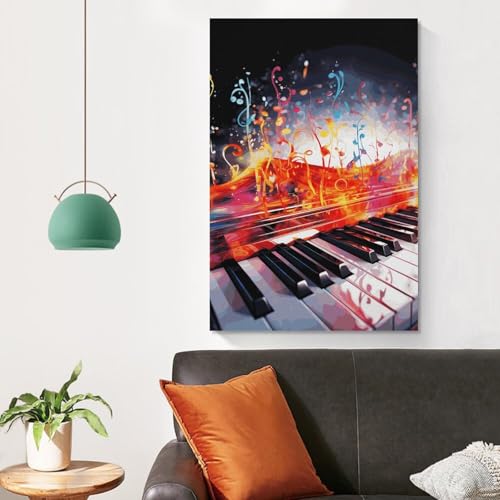 Toile clavier de piano HEBVNJF à l'impression haute définition - 4