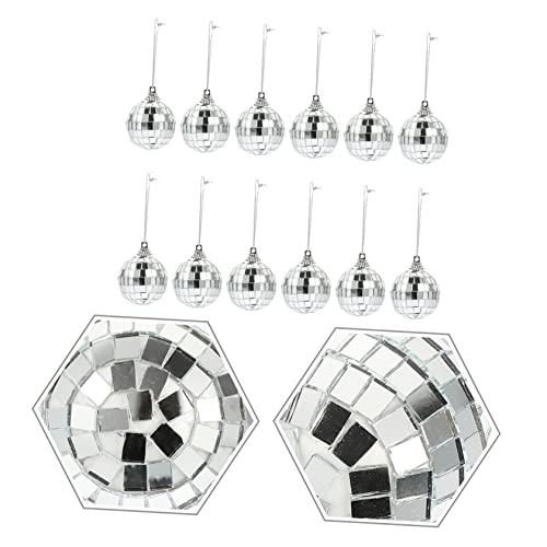 12 piezas de bolas espejadas reflectantes para decoración navideña, fiestas, bodas y eventos de baile miniatura 7