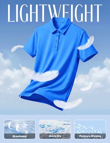 Image of TACVASEN Women's Golf Polo Shirts Short Sleeve UPF 50+ Sun Protection Golf Shirts for Women Quick Dry Collared Polos
