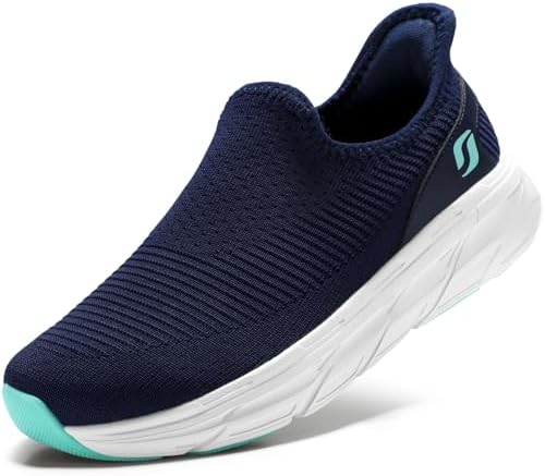 STQ Hands Free Womens Walking Shoes Easy on/Off Slip on Sneakers with Shockproof Sole for Pain Relief