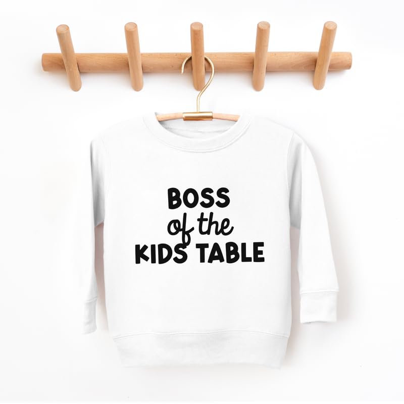 Bump and Beyond Designs Boss of The Kids Table Funny Thanksgiving Sweatshirt for Toddlers3