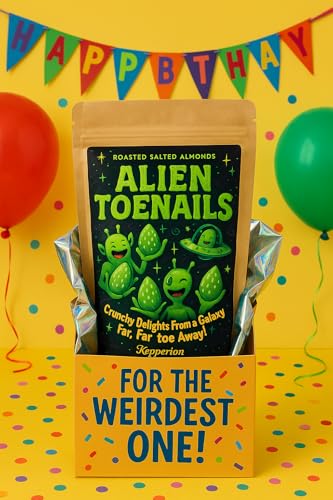 Image of Alien Toenails - Hilarious Gag Gift Roasted Salted Almonds by Kepperton | Premium USA Snack for White Elephant, Office Pranks, Birthday & Christmas Fun | Unique Funny Nut Gift Idea