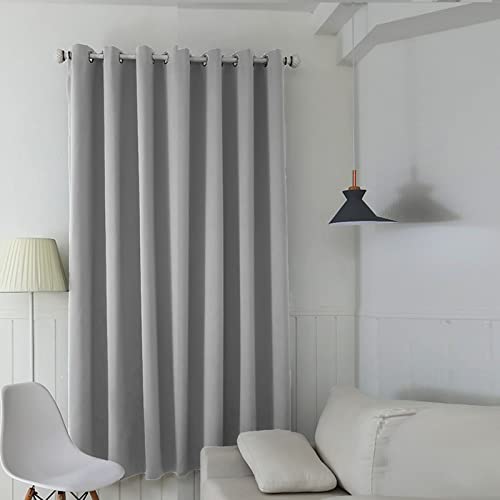 Rideau occultant gris clair isolant à oeillets pour chambre et salon - 2